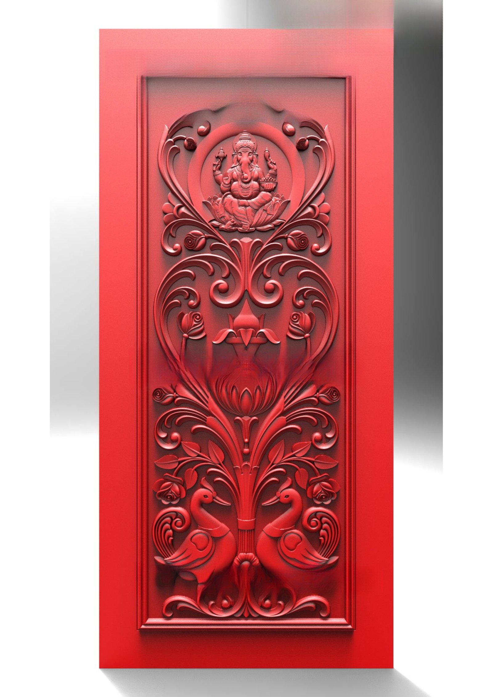 GSK NEW YEAR DOORS - PAGE-30 Lord Ganesha Divine Traditional Carved Door 3D Model